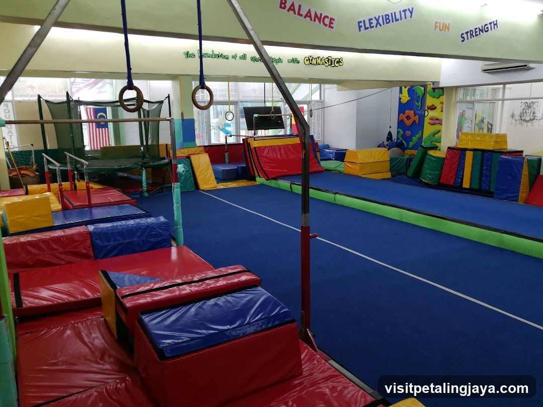 Gym Interior with Gymnastics Equipment