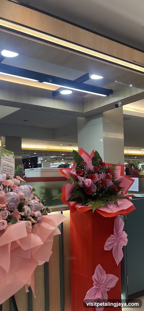 Flower Arrangements at Store Entrance