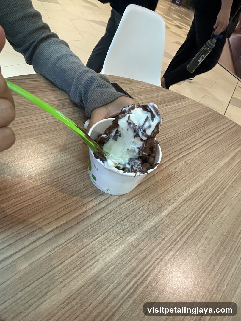 Ice cream cup on table