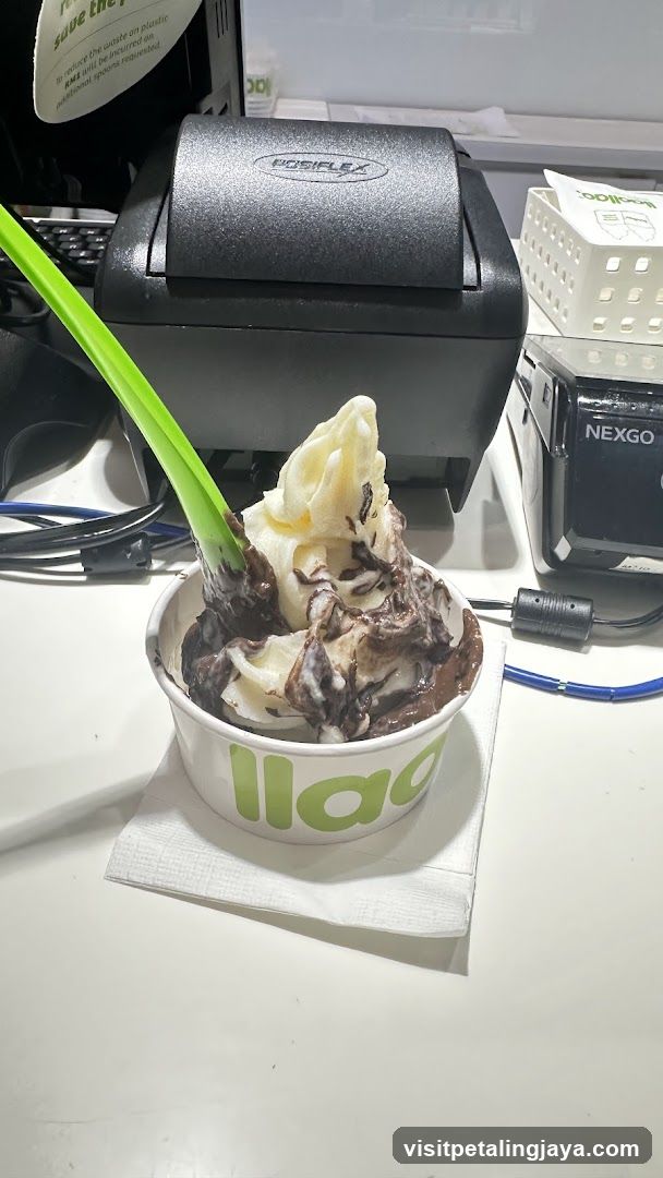 Ice cream cup on desk