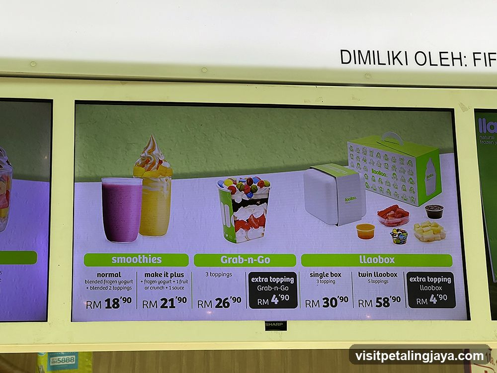 Frozen Yogurt Menu Board