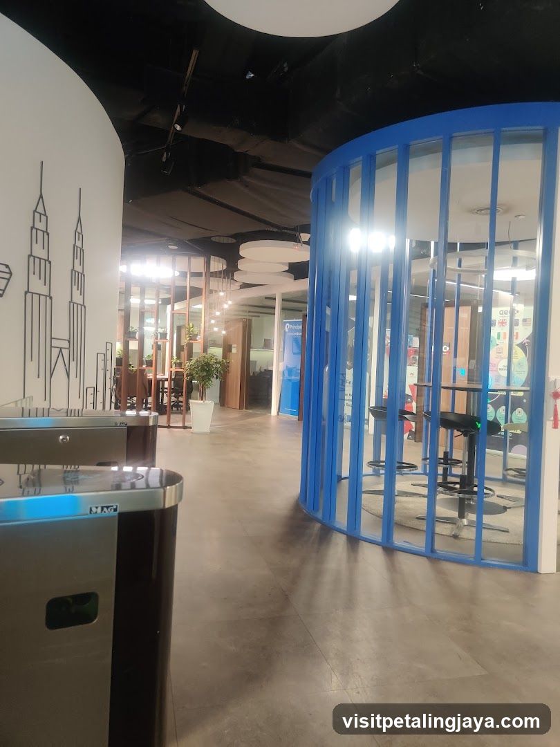 Interior Space with Blue Partition and Turnstile