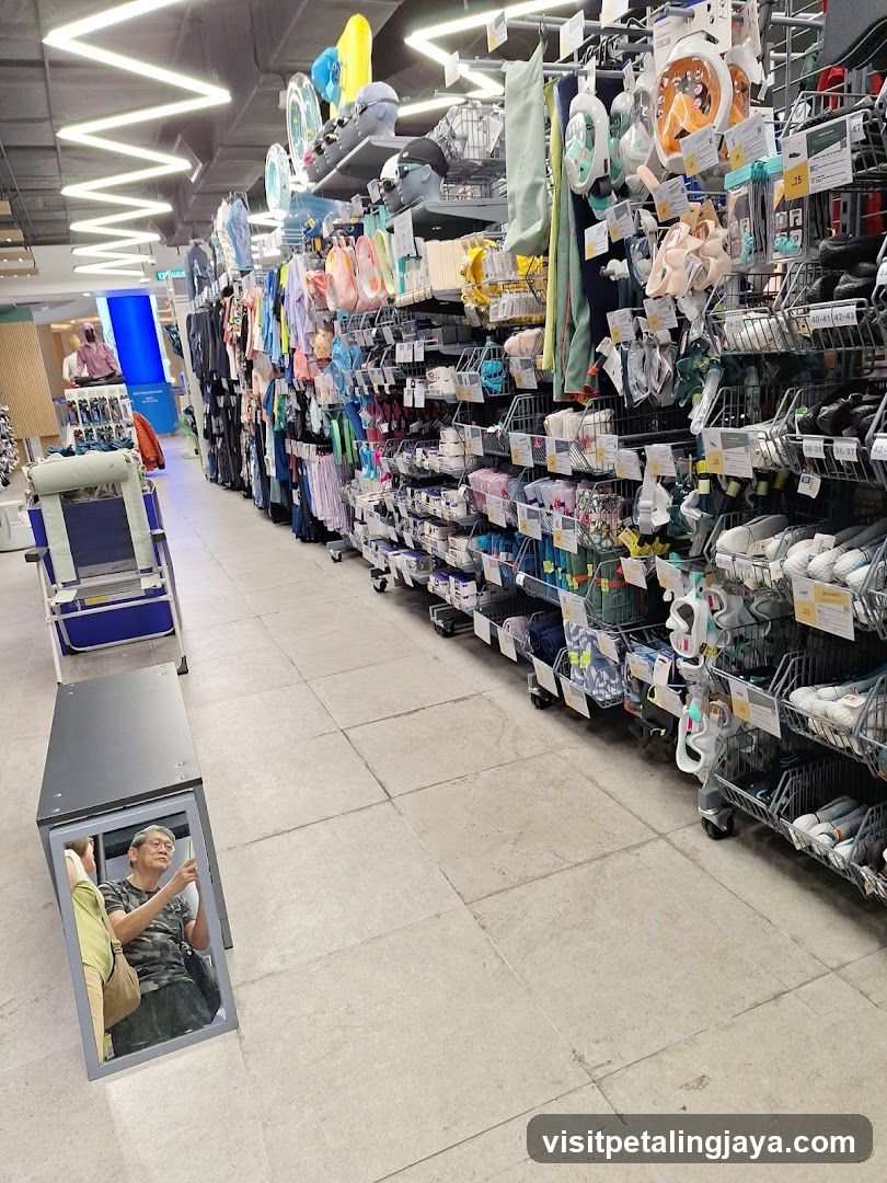 Interior of a retail store aisle