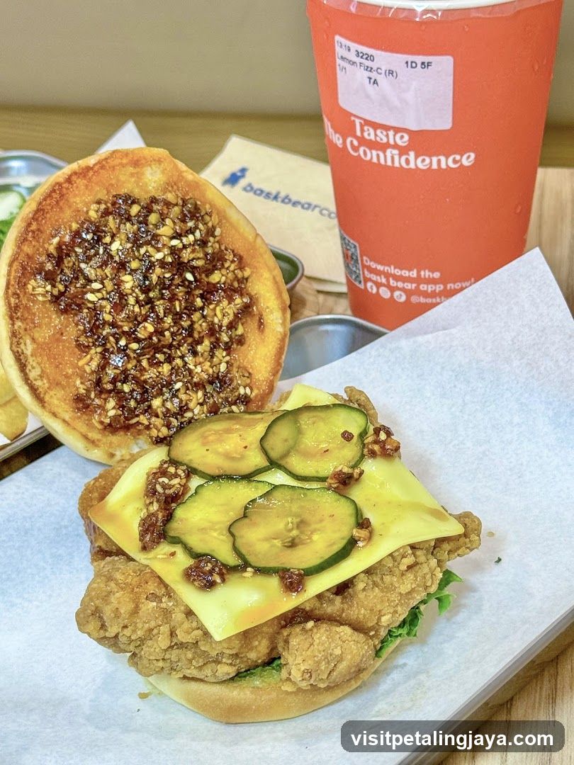 Baskin Robbins Chicken Burger and Drink