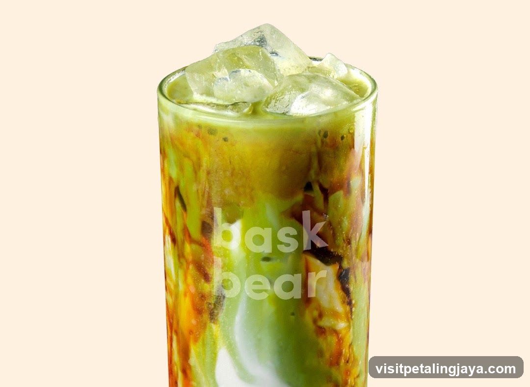 Matcha Latte with Ice Cubes