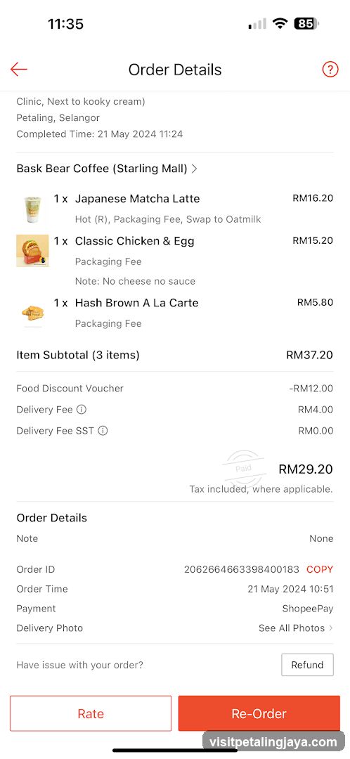 Order Details - Bask Bear Coffee (Starling Mall)