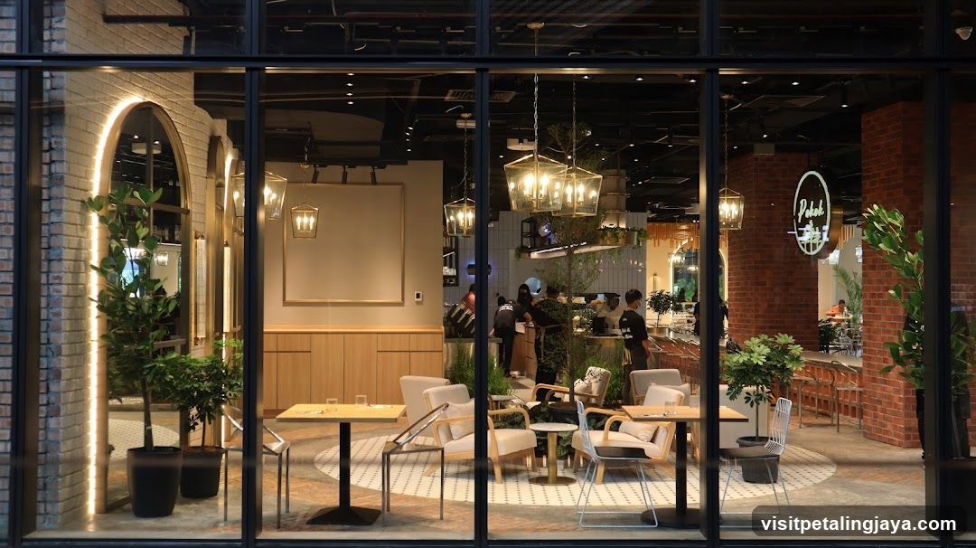 Interior Cafe View Through Glass Facade