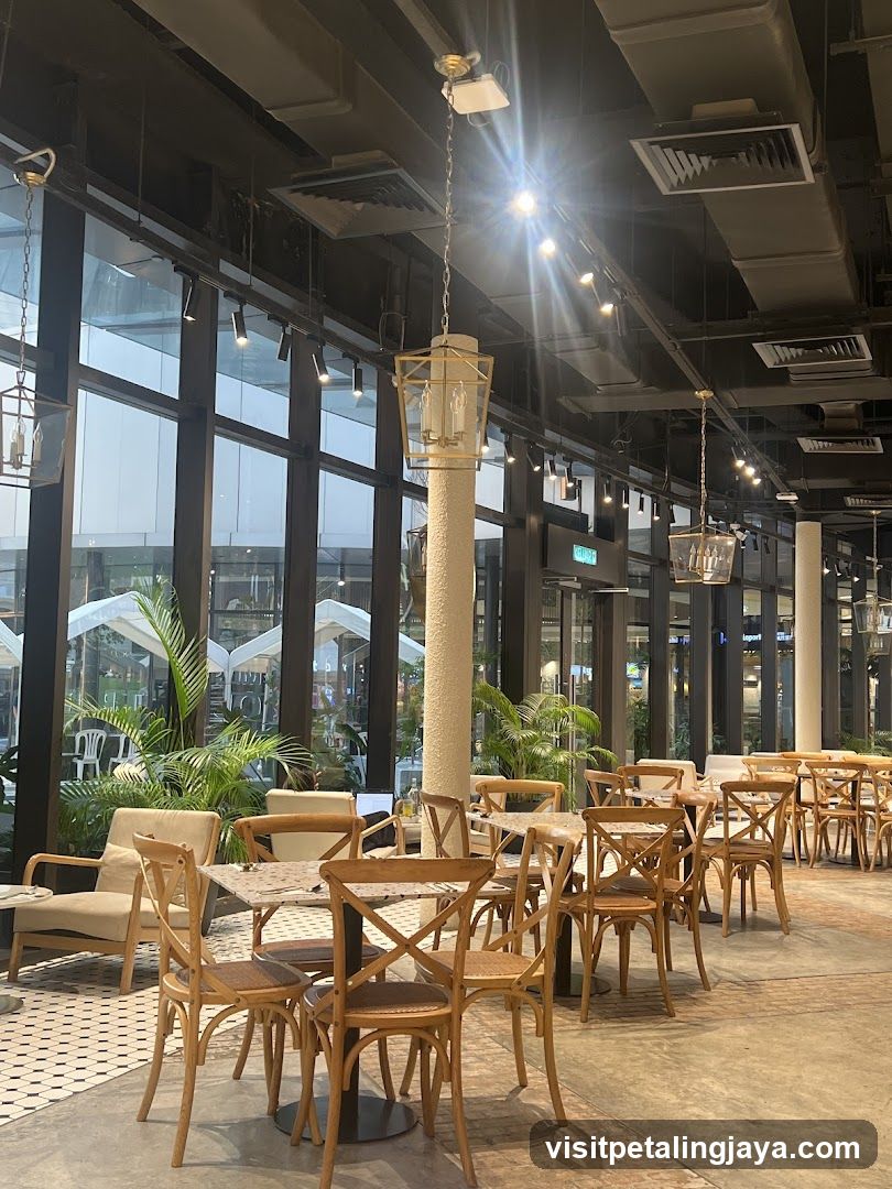 Interior of a modern café or restaurant