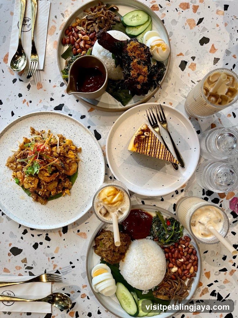 Food Spread on Terrazzo Table