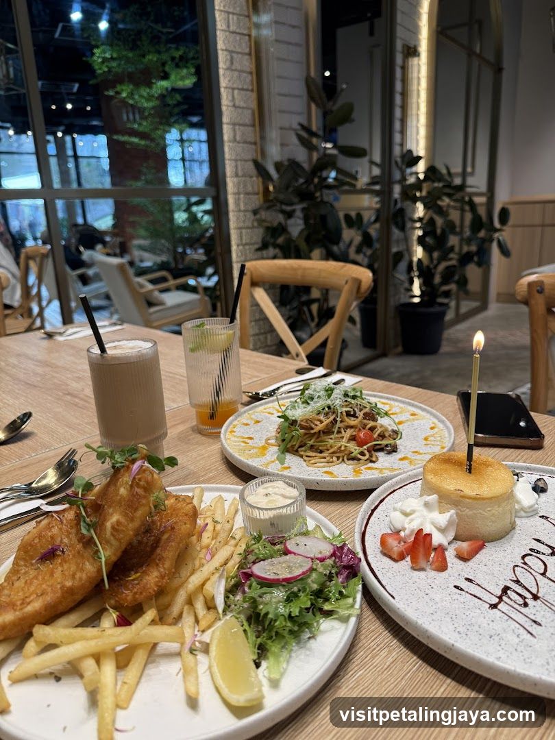 Dining Table with Food and Drinks