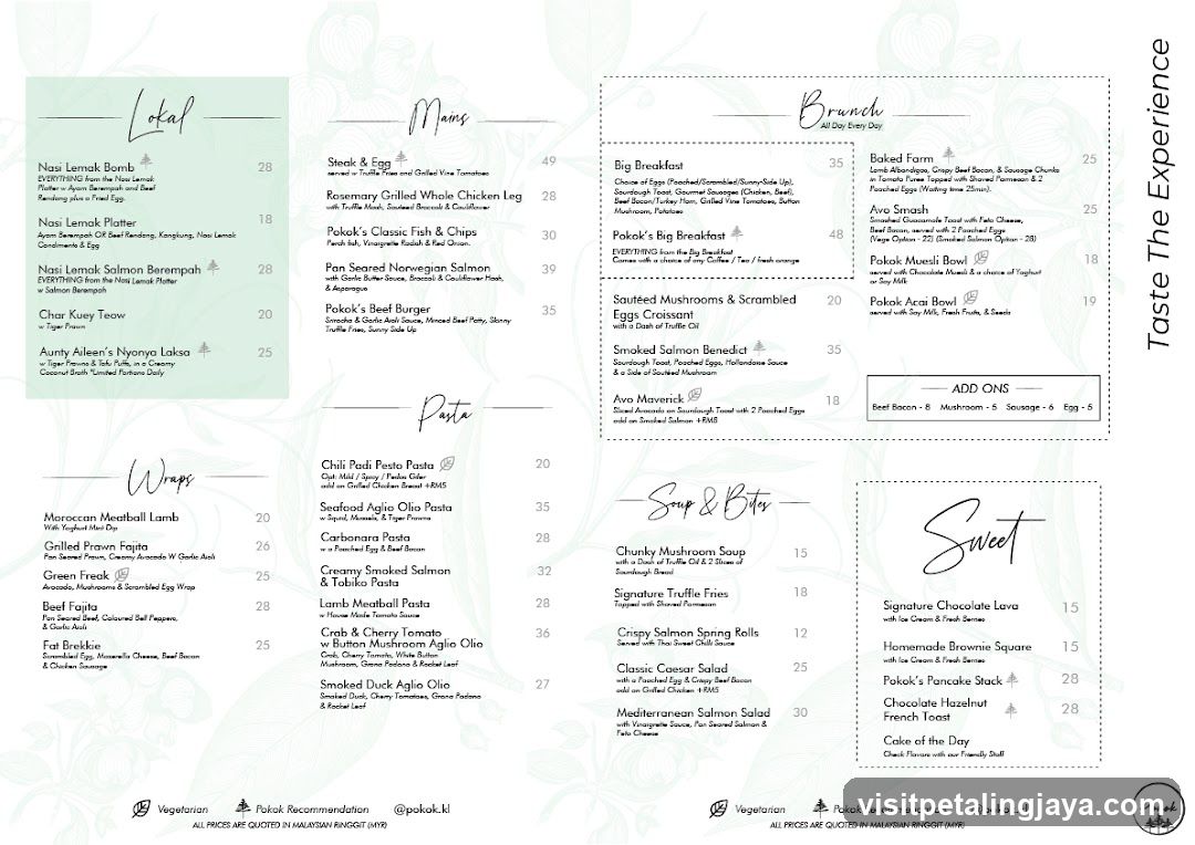 Pakok Loka Menu Board