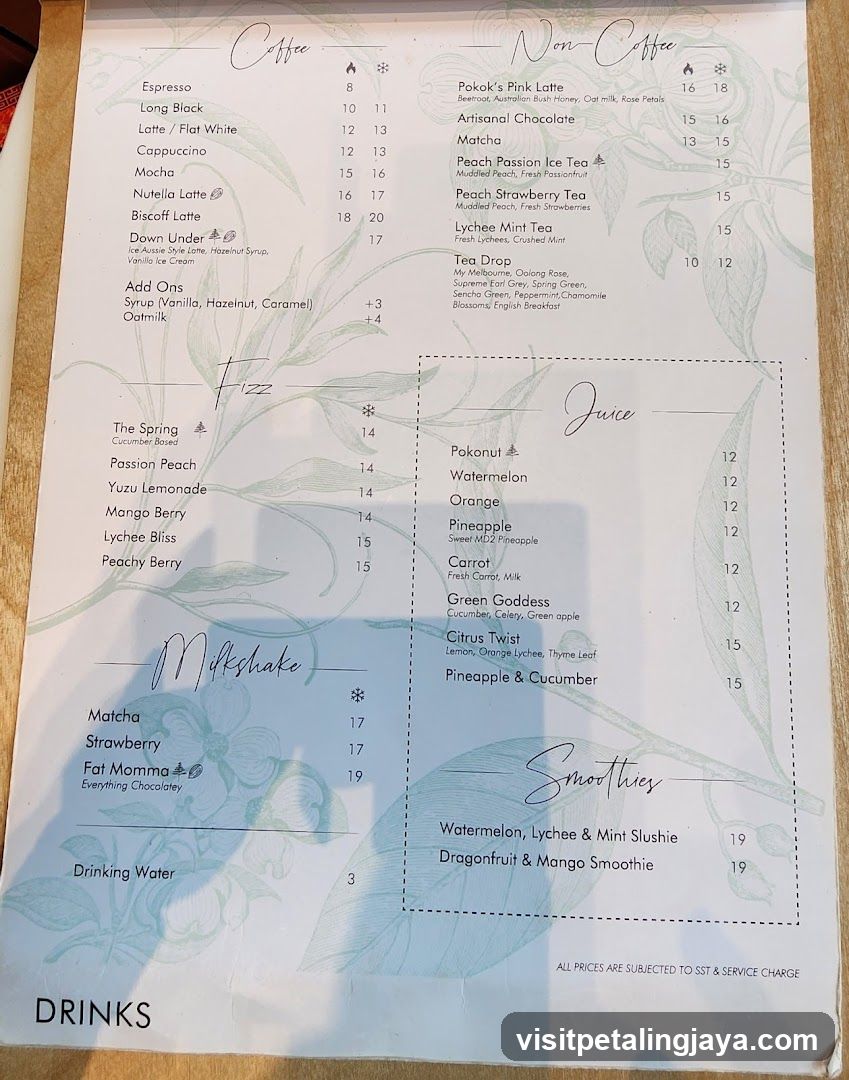 Coffee Shop Menu