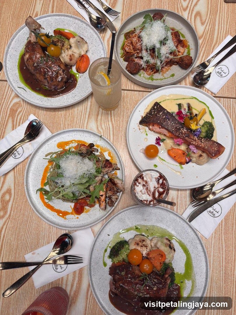 Food Spread on Wooden Table