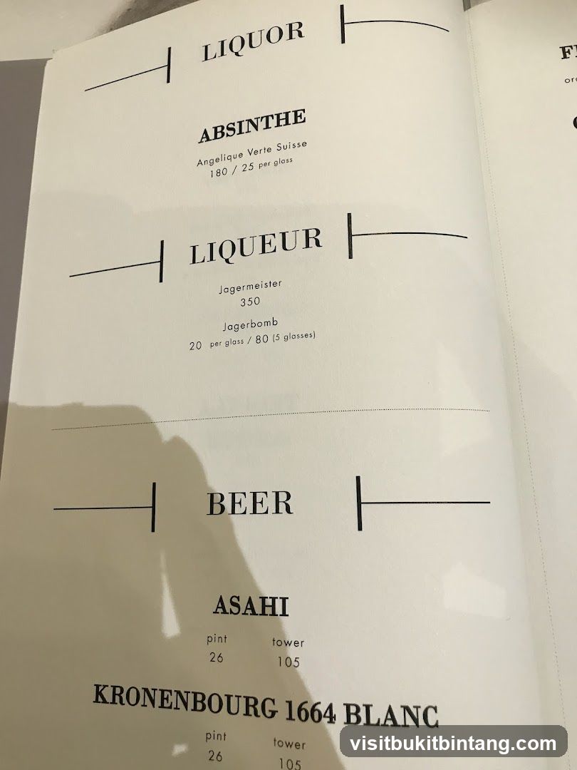 Drinks Menu