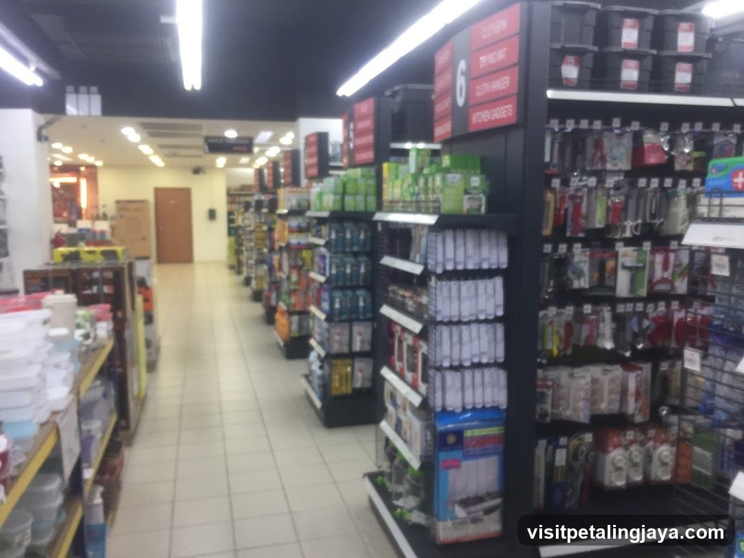 Interior of a retail store aisle