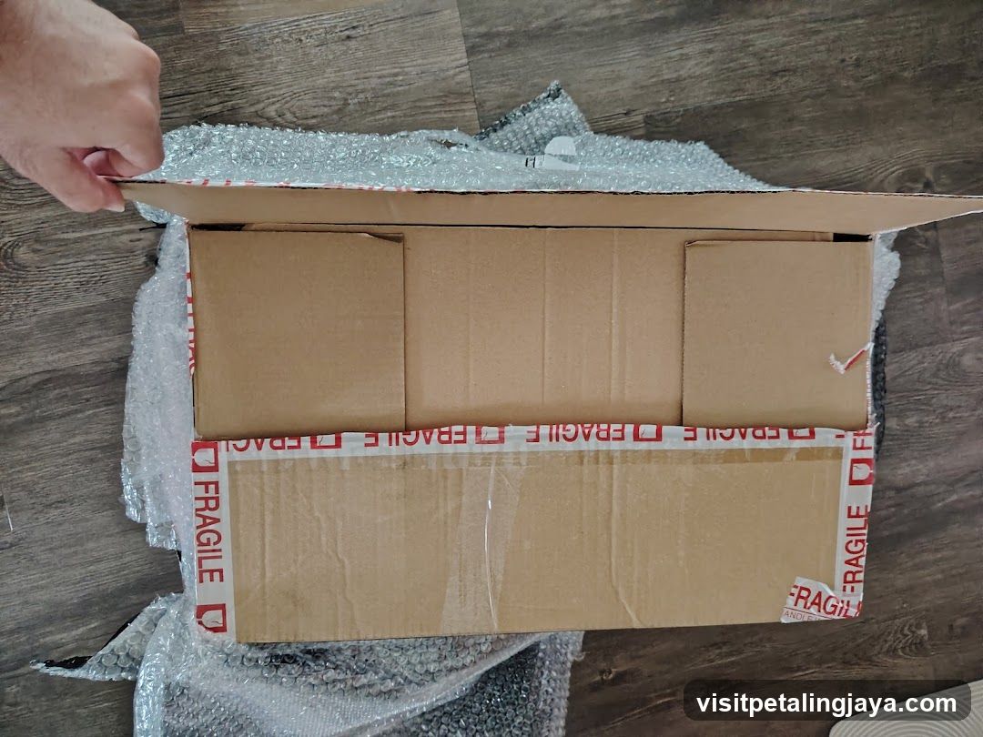 Unboxing cardboard package