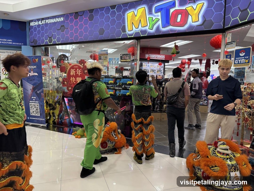 Toy Store Interior with Lion Dance Performers