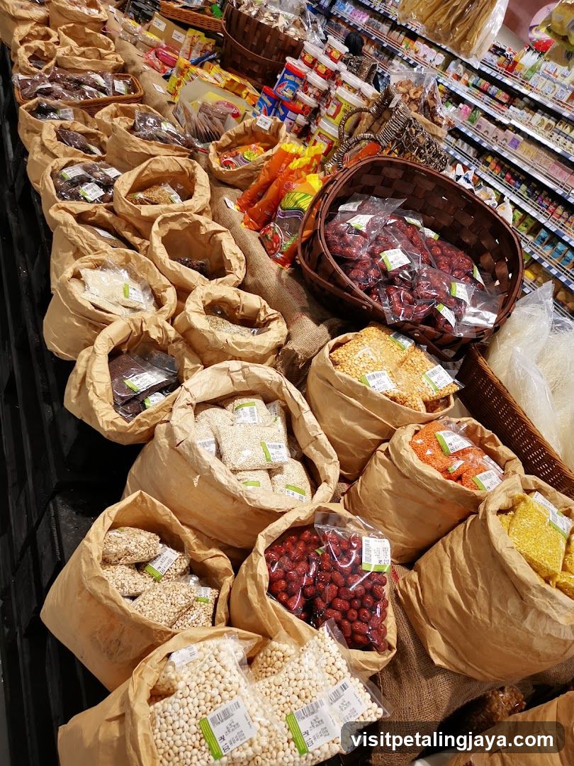 Dried Goods Display in Grocery Store