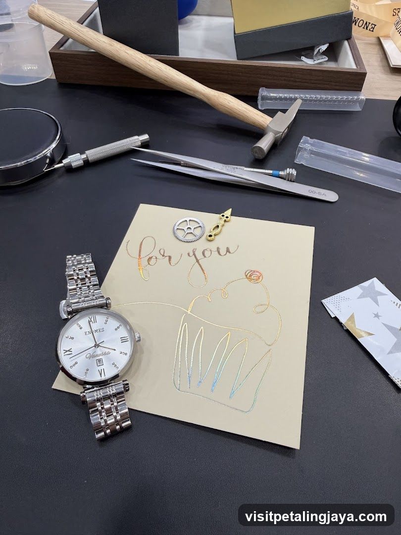 Watch and Card on Workbench