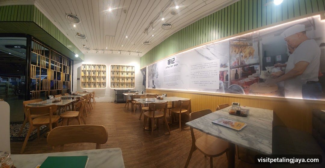 Restaurant Interior with Large Wall Display