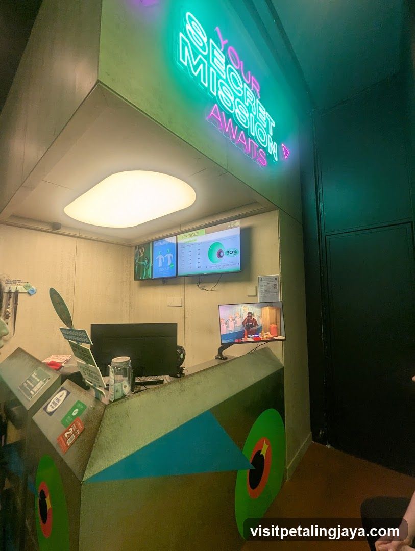 Reception Desk with Neon Signage
