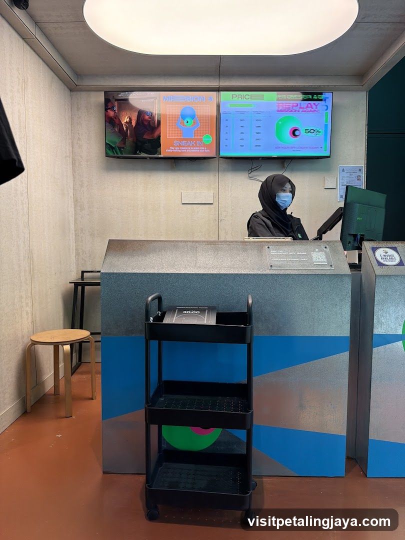 Store Interior with Screens and Staff