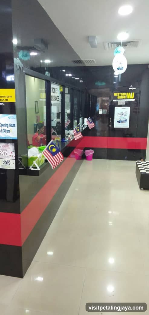 Interior of a currency exchange office