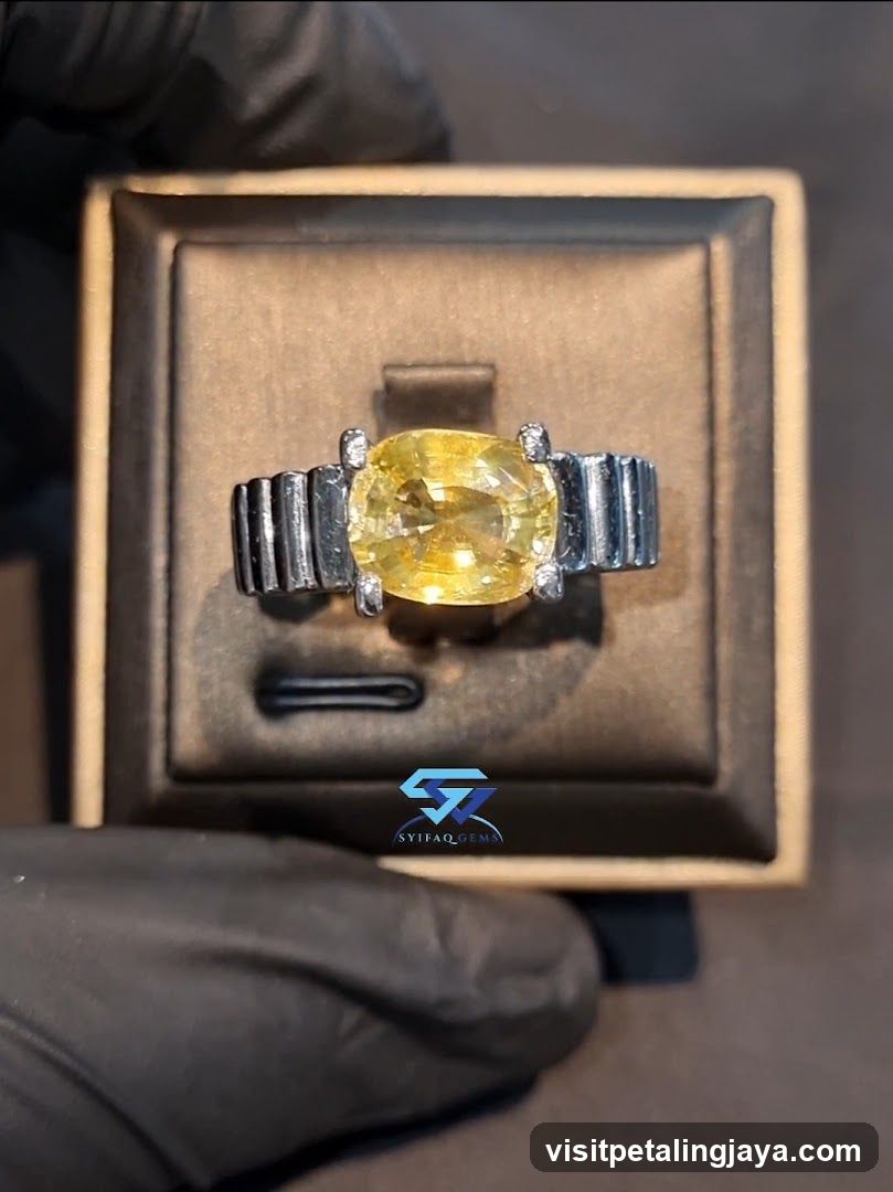 Yellow Gemstone Ring Display