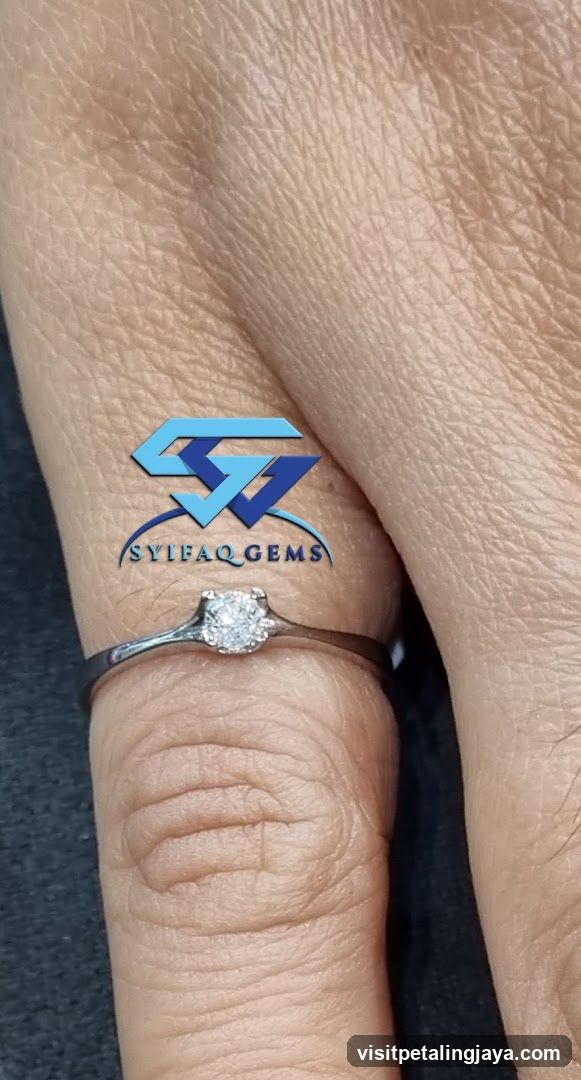 Ring with Diamond on Finger