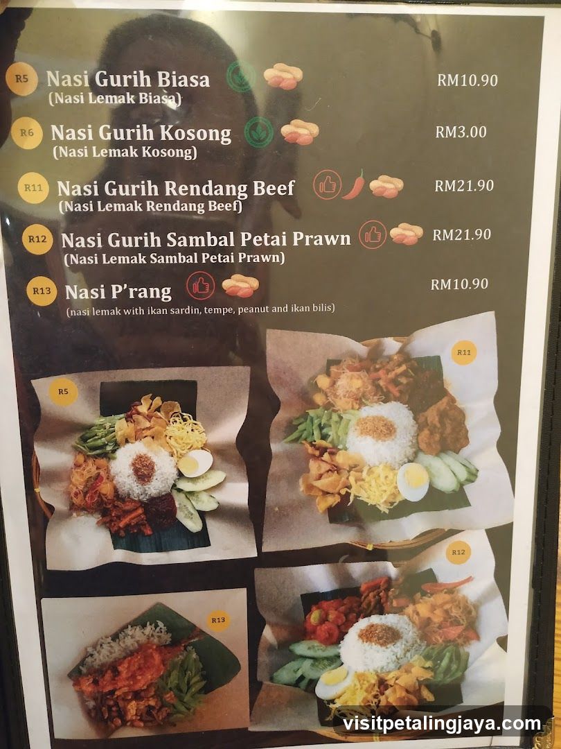 Nasi Gurih Menu Board