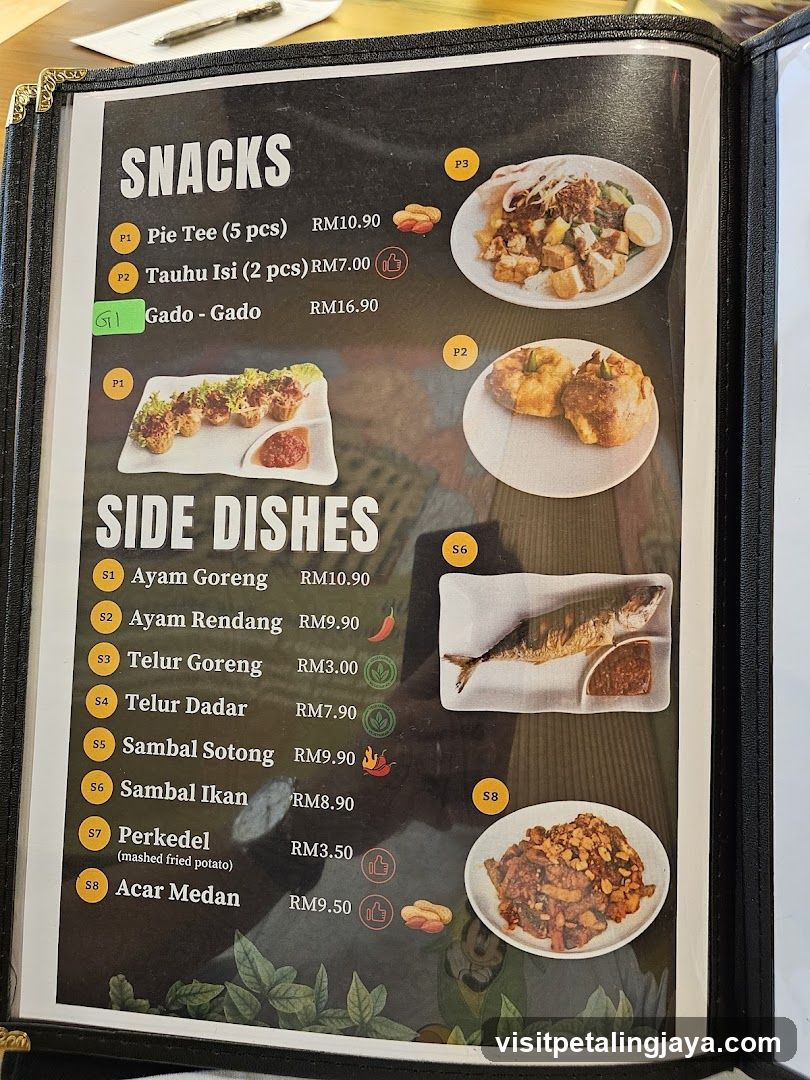 Snacks and Side Dishes Menu