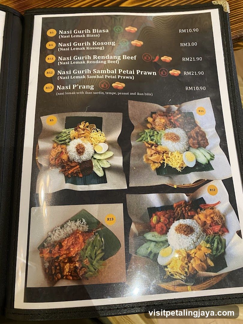 Nasi Gurih Menu Page