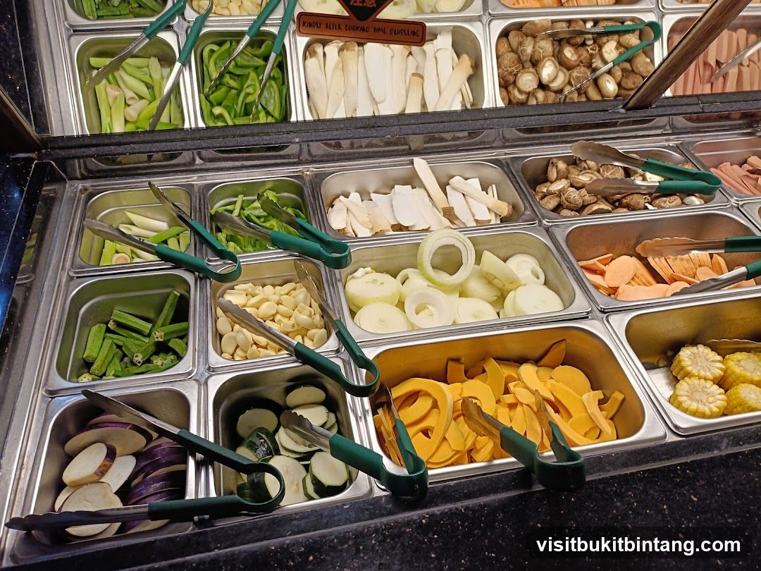 Buffet Display of Fresh Vegetables
