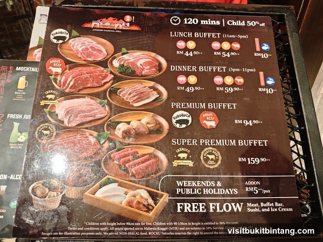 ROCKU Japanese Charcoal Grill Menu