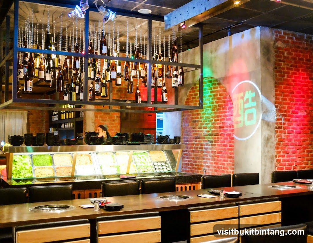 Restaurant Interior with Food Bar