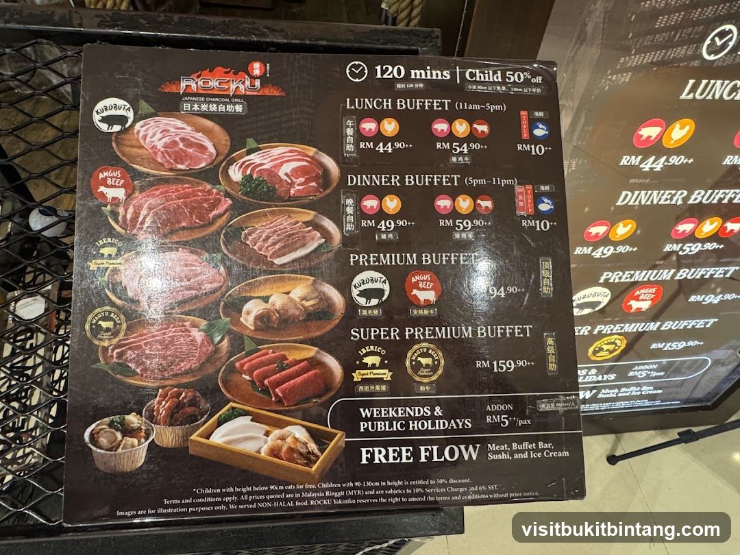ROCKU Japanese Charcoal Grill Menu