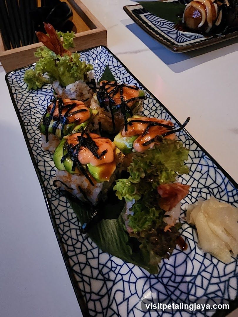 Sushi Platter with Avocado and Salmon