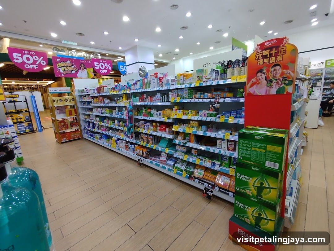 Pharmacy Interior with Promotional Displays