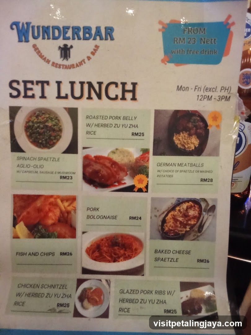 Wunderbar Set Lunch Menu