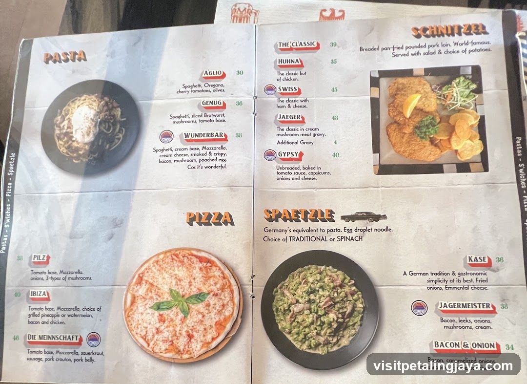 German Restaurant Menu