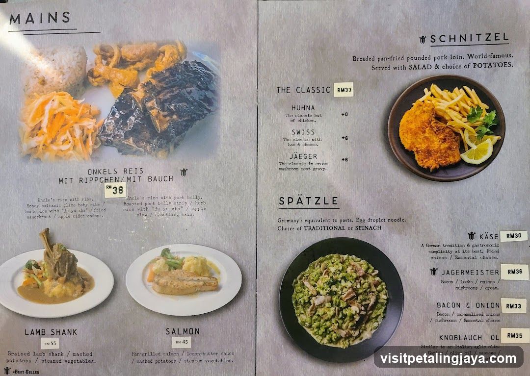 Restaurant Menu - Mains Section