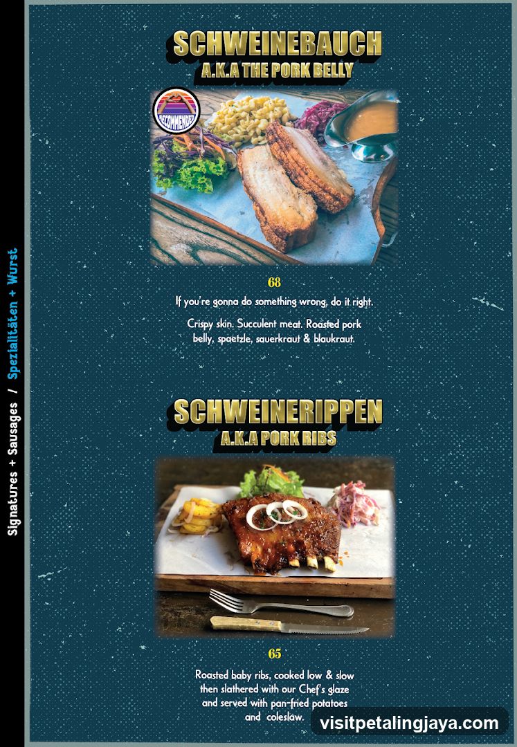 Pork Belly and Ribs Menu Page