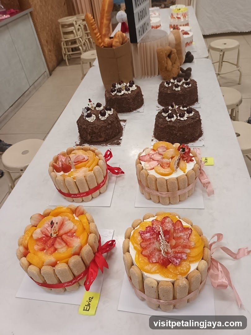 Fruit and Chocolate Cakes Display