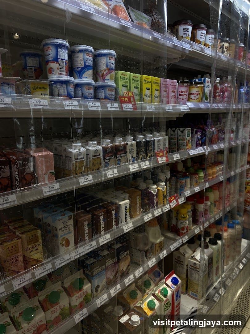 Refrigerated Aisle with Dairy and Juice Products