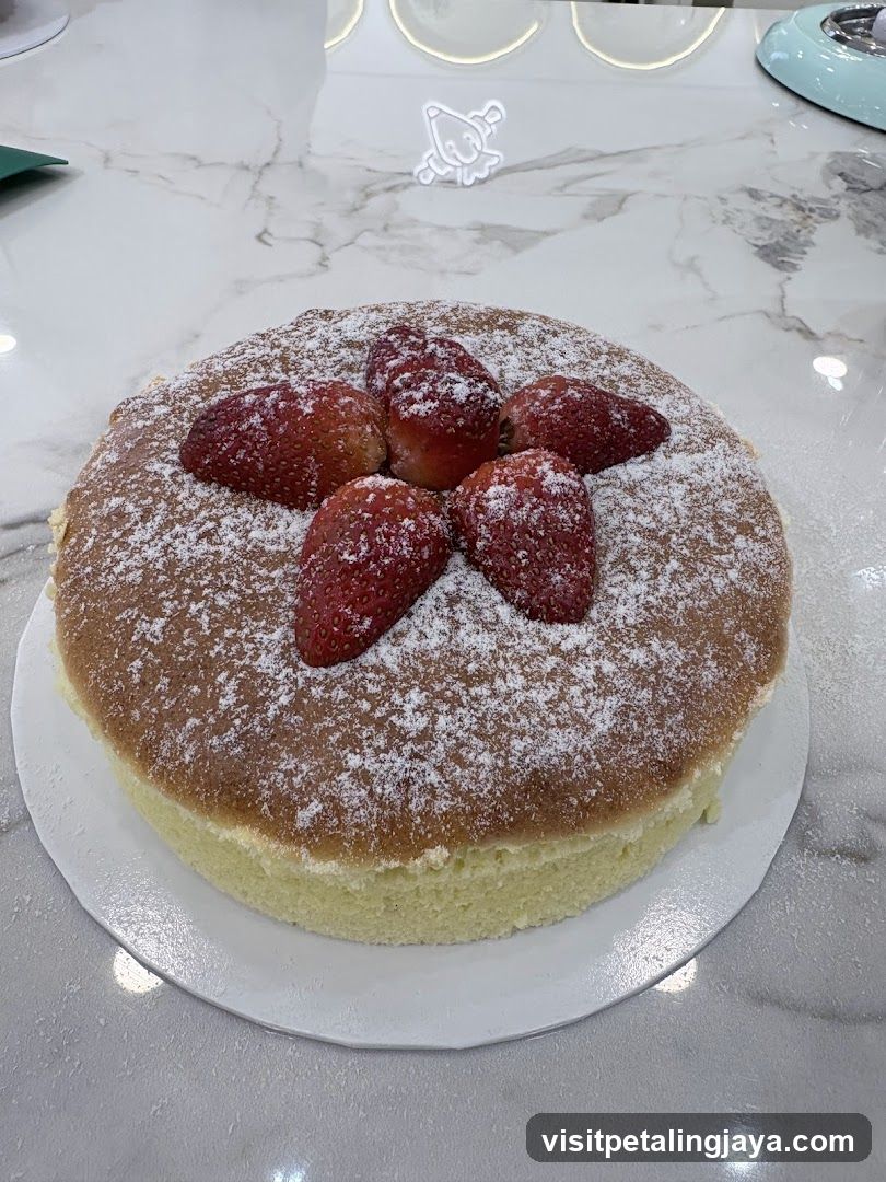 Strawberry Cake with Powdered Sugar