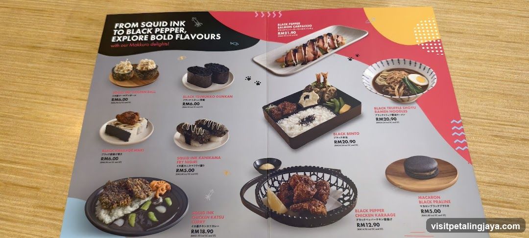 Squid Ink & Black Pepper Menu