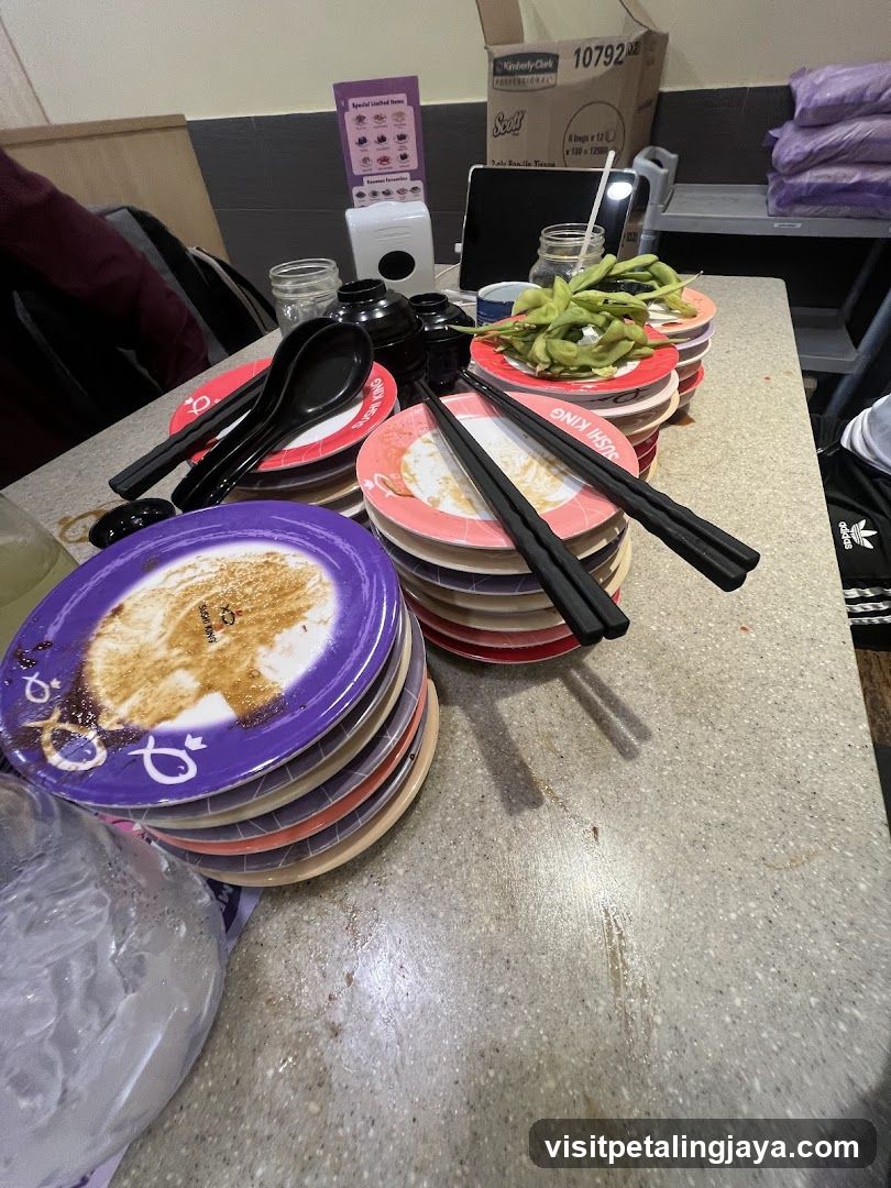 Used plates and cutlery on a table