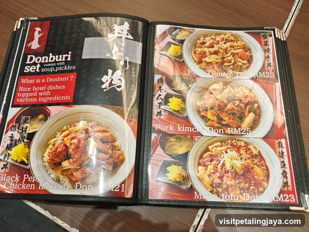 Donburi Set Menu