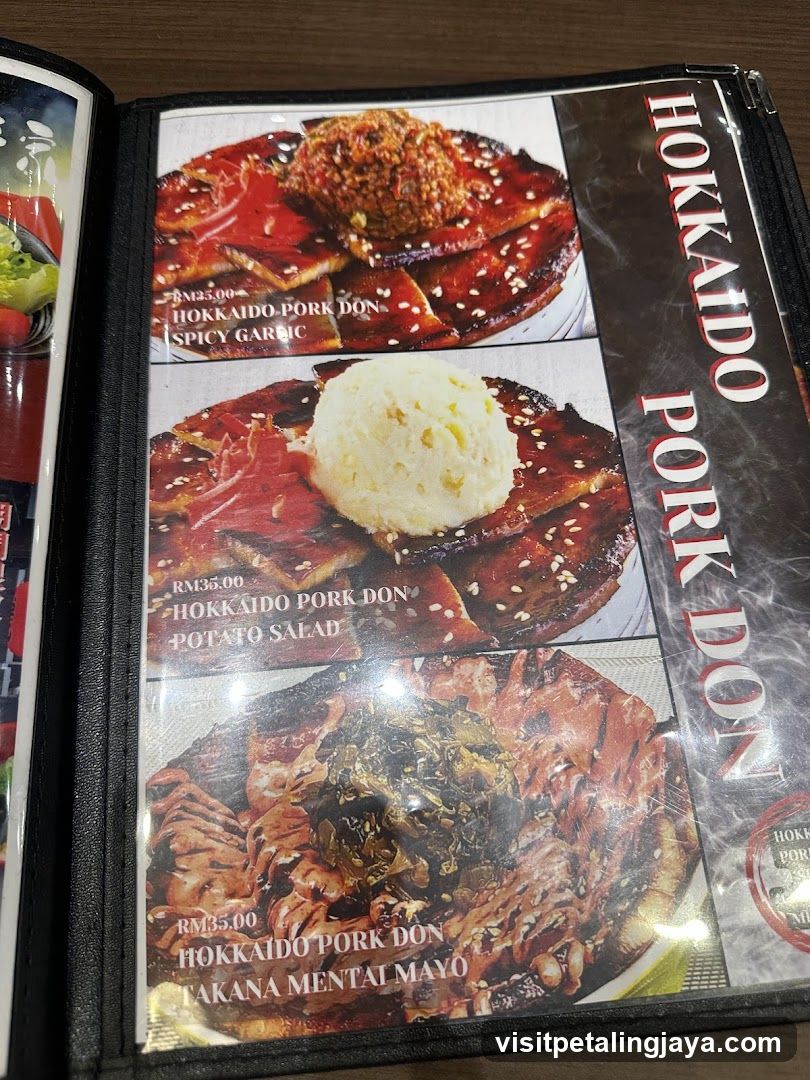 Hokkaido Pork Don Menu Page