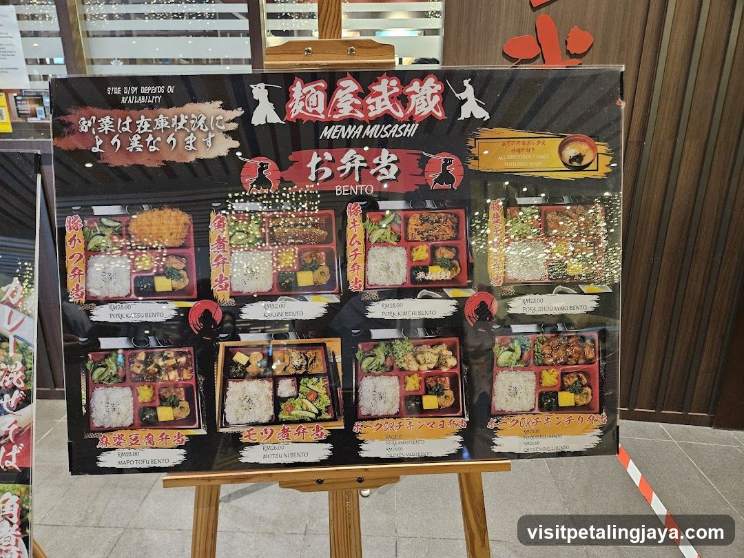 Menya Musashi Bento Menu Board